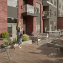 Guilden Condos Common Patio Rendering Amenity